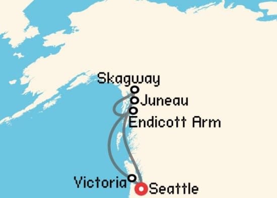 Itinerario del Crucero Alaska desde Seattle Royal Caribbean