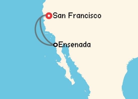 Itinerario del Crucero Norteamérica y Canadá desde San Francisco Carnival Cruise Lines