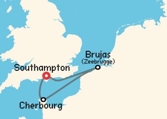 Itinerario del Crucero Báltico y Norte de Europa desde Southampton Cunard