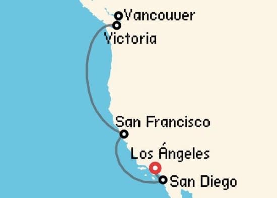 Itinerario del Crucero Alaska desde Los Ángeles Princess Cruises