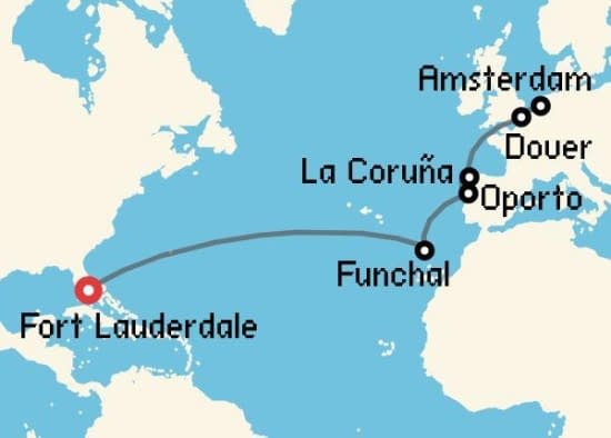 Itinerario del Crucero Transatlánticos desde Fort Lauderdale Celebrity Cruises