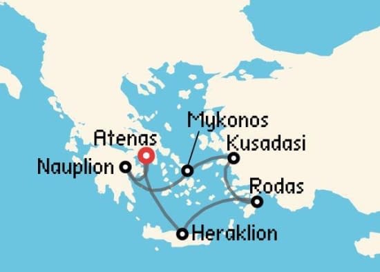 Itinerario del Crucero Islas Griegas desde Atenas - El Pireo Silversea