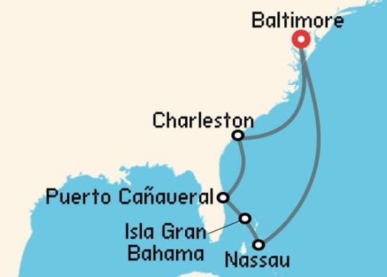 Itinerario del Crucero Caribe desde Baltimore Royal Caribbean