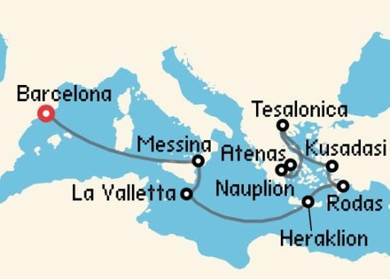 Itinerario del Crucero Islas Griegas desde Barcelona Celebrity Cruises