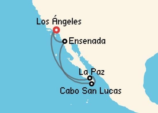 Itinerario del Crucero Riviera Mexicana desde Los Ángeles Princess Cruises
