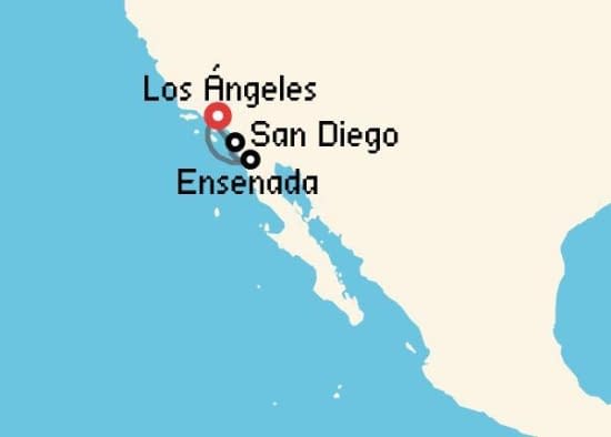 Itinerario del Crucero Norteamérica y Canadá desde Los Ángeles Princess Cruises