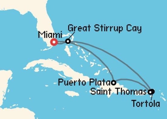 Itinerario del Crucero Caribe desde Miami Norwegian Cruise Line