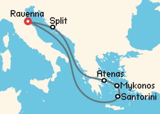 Itinerario del Crucero Islas Griegas desde Ravenna Royal Caribbean