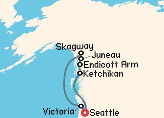 Itinerario del Crucero Alaska desde Seattle Celebrity Cruises