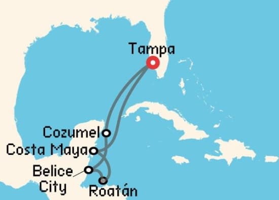Itinerario del Crucero Caribe desde Tampa Royal Caribbean