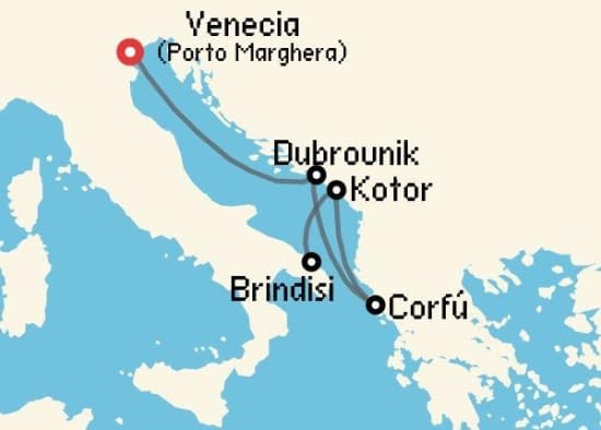Itinerario del Crucero Islas Griegas desde Venecia MSC Cruceros