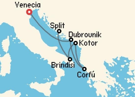 Itinerario del Crucero Islas Griegas desde Venecia MSC Cruceros