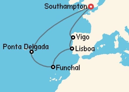 Itinerario del Crucero Báltico y Norte de Europa desde Southampton Cunard
