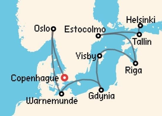 Itinerario del Crucero Báltico y Norte de Europa desde Copenhague Norwegian Cruise Line