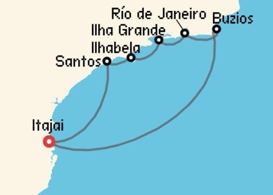 Itinerario del Crucero Sudamérica desde Itajai MSC Cruceros