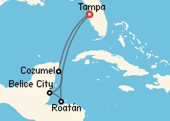 Itinerario del Crucero Caribe desde Tampa Carnival Cruise Lines