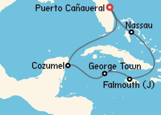 Itinerario del Crucero Caribe desde Puerto Cañaveral MSC Cruceros
