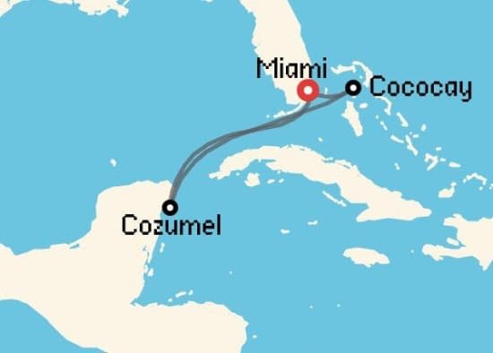 Itinerario del Crucero Caribe desde Miami Royal Caribbean
