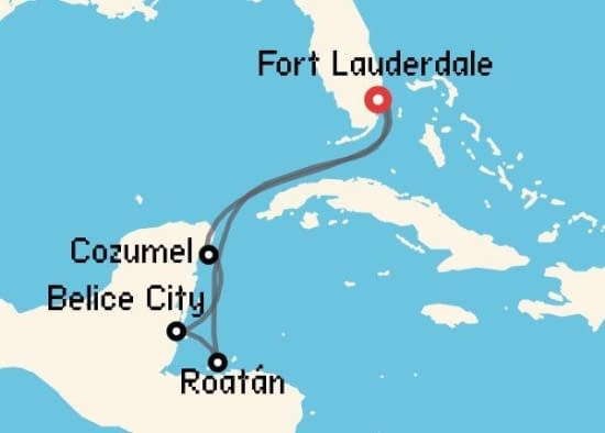Itinerario del Crucero Caribe desde Fort Lauderdale Princess Cruises