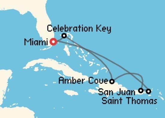 Itinerario del Crucero Caribe desde Puerto Cañaveral Carnival Cruise Lines