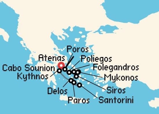 Itinerario del Crucero Joyas de las Cícladas Variety Cruises