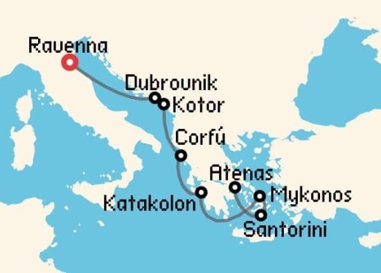 Itinerario del Crucero Islas Griegas desde Ravenna Norwegian Cruise Line