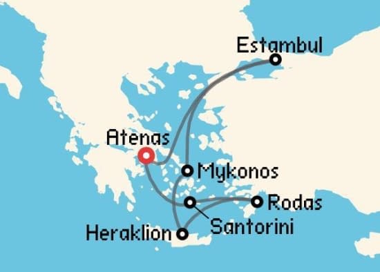 Itinerario del Crucero Islas Griegas desde Atenas - El Pireo Costa Cruceros