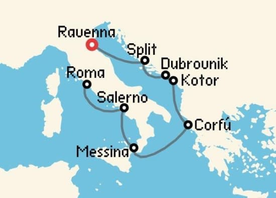 Itinerario del Crucero Islas Griegas desde Ravenna Norwegian Cruise Line