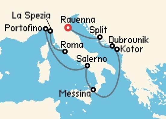 Itinerario del Crucero Mediterráneo desde Ravenna Celebrity Cruises