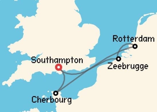 Itinerario del Crucero Báltico y Norte de Europa desde Southampton MSC Cruceros
