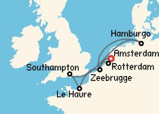 Itinerario del Crucero Báltico y Norte de Europa desde Amsterdam MSC Cruceros