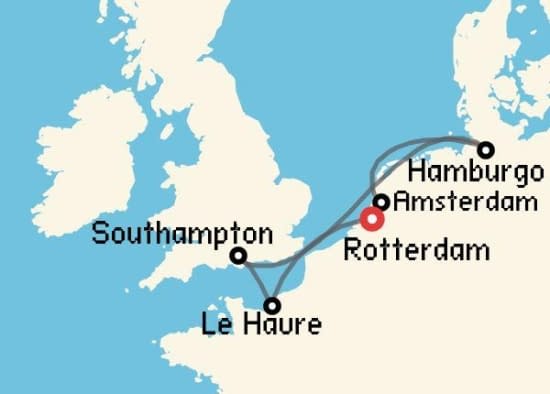 Itinerario del Crucero Báltico y Norte de Europa desde Rotterdam MSC Cruceros