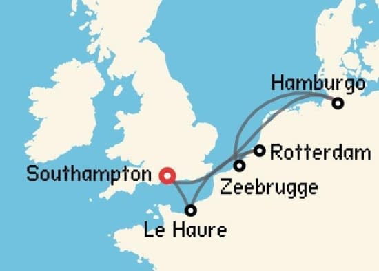 Itinerario del Crucero Báltico y Norte de Europa desde Southampton MSC Cruceros