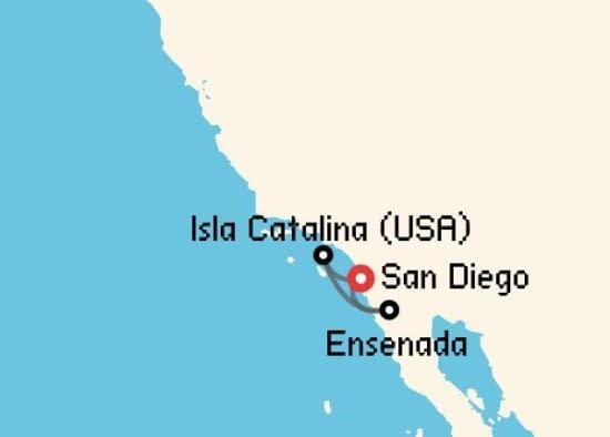 Itinerario del Crucero Riviera Mexicana desde San Diego Disney Cruise Line