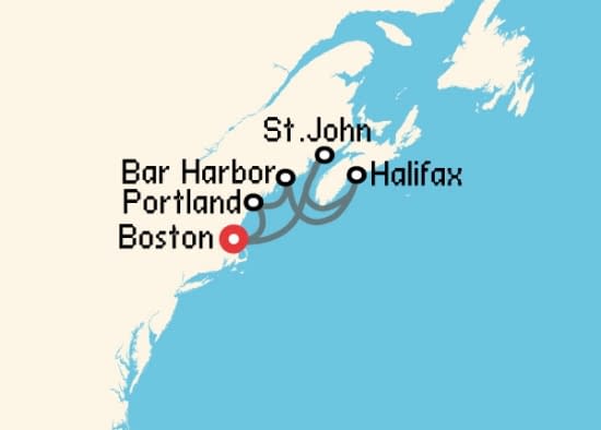 Itinerario del Crucero Norteamérica y Canadá desde Boston Norwegian Cruise Line