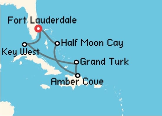 Itinerario del Crucero Caribe desde Fort Lauderdale Holland America