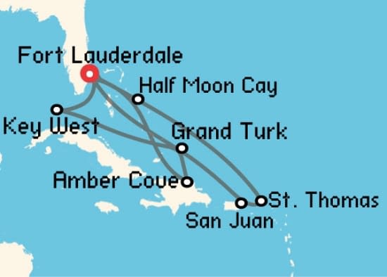 Itinerario del Crucero Caribe desde Fort Lauderdale Holland America