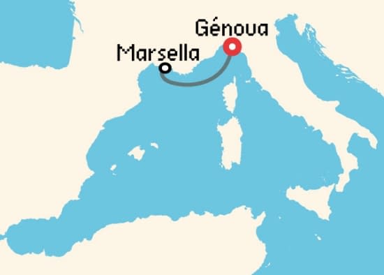Itinerario del Crucero Mediterráneo desde Génova MSC Cruceros