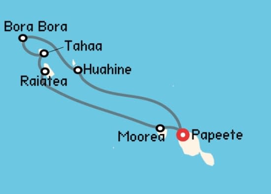 Itinerario del Crucero Tahití y Perlas de Polinesia Variety Cruises