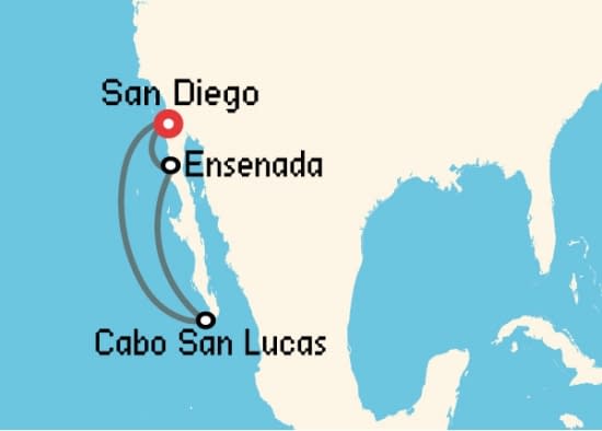 Itinerario del Crucero Riviera Mexicana desde San Diego Disney Cruise Line