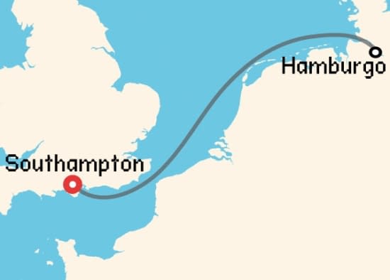 Itinerario del Crucero Báltico y Norte de Europa desde Southampton Cunard