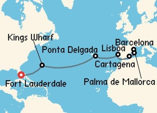 Itinerario del Crucero Transatlánticos desde Fort Lauderdale Celebrity Cruises