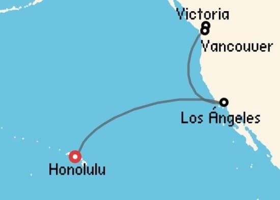 Itinerario del Crucero Alaska desde Honolulu Princess Cruises