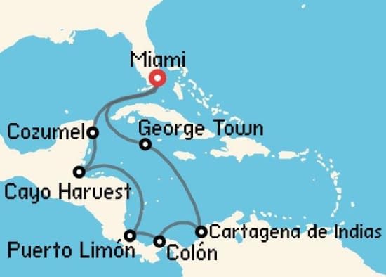 Itinerario del Crucero Caribe desde Miami Norwegian Cruise Line