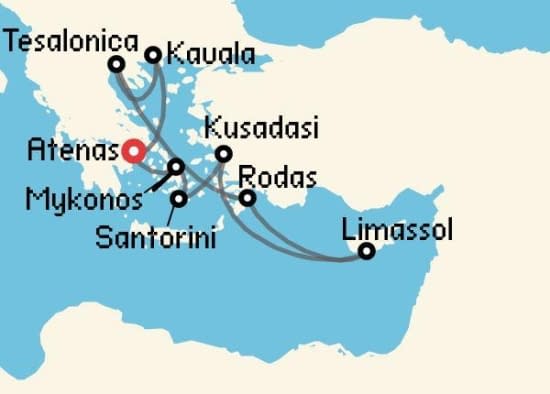 Itinerario del Crucero Islas Griegas desde Atenas - El Pireo Celebrity Cruises